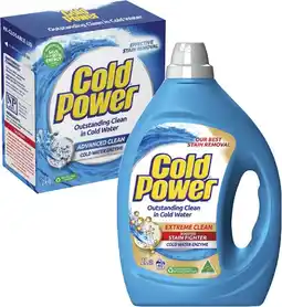 Coles Cold Power Laundry Liquid 2 Litre or Powder 2kg offer