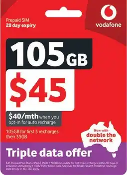 Coles Vodafone $45 Starter Pack offer