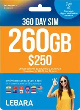 Coles Lebara $250 Starter Pack offer