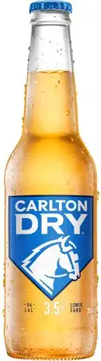 Coles Carlton Dry Mid 3.5% Bottles 24x330mL offer