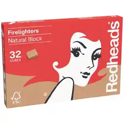 Woolworths Redheads Natural Firelighters Block Pk 32 offer