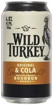 Coles Wild Turkey & Cola Cans 4x375mL offer