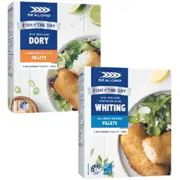Woolworths Sealord Dory or Whiting Fish 300-320g offer