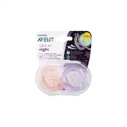 Woolworths Avent Night Time Soother 0-6m Pk 2 offer