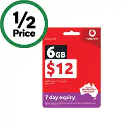 Woolworths Vodafone $12 Starter Pack§ offer