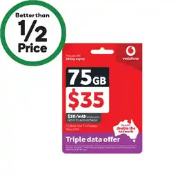 Woolworths Vodafone $35 Starter Pack§ offer