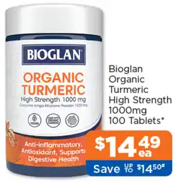 Good Price Pharmacy Bioglan Organic Turmeric High Strength offer
