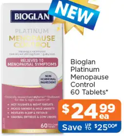 Good Price Pharmacy Bioglan Platinum Menopause Control offer