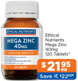 Good Price Pharmacy Ethical Nutrients Mega Zinc 40mg offer