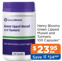 Good Price Pharmacy Henry Blooms Green Lipped Mussel and Turmeric offer