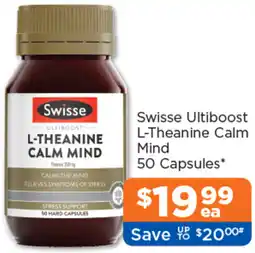 Good Price Pharmacy Swisse Ultiboost L-Theanine Calm Mind offer