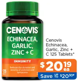 Good Price Pharmacy Cenovis Echinacea, Garlic, Zinc + C offer