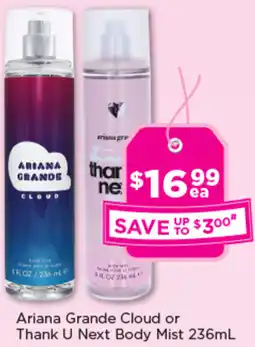 Good Price Pharmacy Ariana Grande Cloud or Thank U Next Body Mist offer