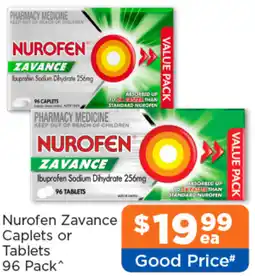 Good Price Pharmacy Nurofen Zavance Caplets or Tablets offer