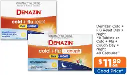 Good Price Pharmacy Demazin Cold + Flu Relief Day + Night or Cold + Flu + Cough Day + Night offer