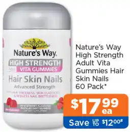 Good Price Pharmacy Nature's Way High Strength Adult Vita Gummies Hair Skin Nails offer