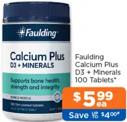 Good Price Pharmacy Faulding Calcium Plus D3 + Minerals offer
