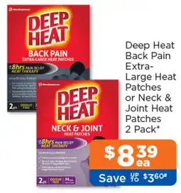 Good Price Pharmacy Deep Heat Back Pain Extra- Large Heat Patches or Neck & Joint Heat Patches offer