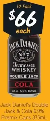 Cellarbrations Jack Daniel's Double Jack & Cola offer