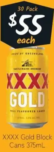 Cellarbrations XXXX Gold Block Cans offer