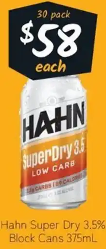 Cellarbrations Hahn Super Dry offer