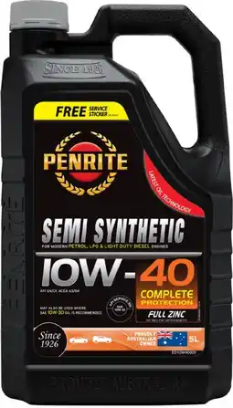 Autopro Penrite Semi Synthetic 10W-40 5L offer