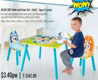 Chrisco Hampers Bluey 3PC Table And Chair Set offer