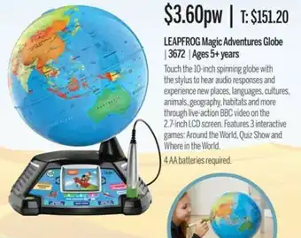 Chrisco Hampers Leapfrog Magic Adventures Globe offer