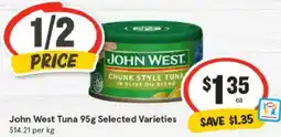 IGA John West Tuna Selected Varieties offer