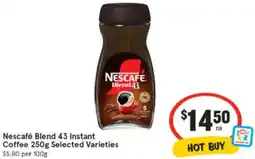 IGA Nescafé Blend 43 Instant Coffee Selected Varieties offer