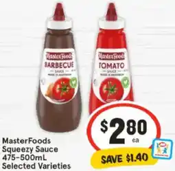 IGA MasterFoods Squeezy Sauce Selected Varieties offer