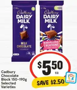 IGA Cadbury Chocolate Block Selected Varieties offer