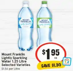 IGA Mount Franklin Lightly Sparkling Water Selected Varieties offer