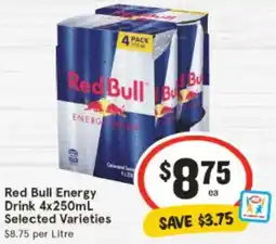 IGA Red Bull Energy Drink Selected Varieties offer