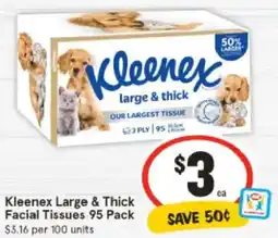 IGA Kleenex Large & Thick Facial Tissues 95 Pack offer