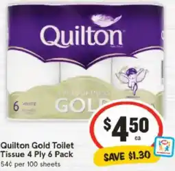IGA Quilton Gold Toilet Tissue 4 Ply 6 Pack offer