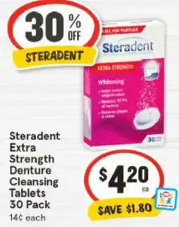 IGA Steradent Extra Strength Denture Cleansing Tablets offer
