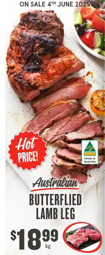 IGA Butterflied lamb leg offer