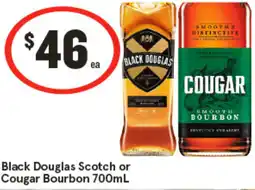 IGA Black Douglas Scotch or Cougar Bourbon offer