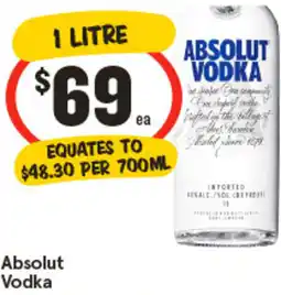 IGA Absolut vodka offer