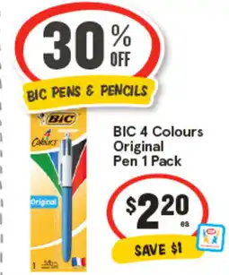 IGA BIC 4 Colours Original Pen 1 Pack offer