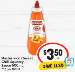 IGA MasterFoods Sweet Chilli Squeezy Sauce offer