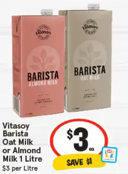 IGA Vitasoy Barista Oat Milk or Almond Milk offer