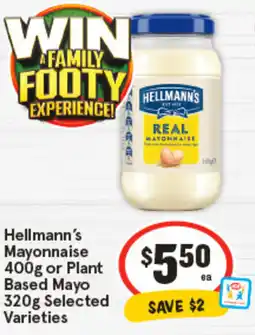 IGA Hellmann's Mayonnaise or Plant Based Mayo Selected Varieties offer
