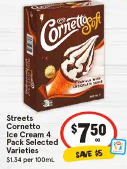 IGA Streets Cornetto Ice Cream Pack Selected Varieties offer