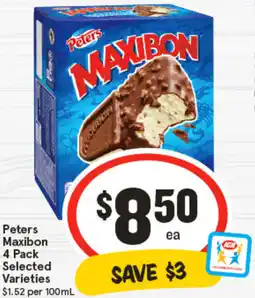 IGA Peters Maxibon 4 Pack Selected Varieties offer