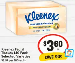 IGA Kleenex Facial Tissues +Selected Varieties offer