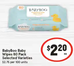 IGA BabyBoo Baby Wipes Selected Varieties offer