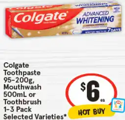 IGA Colgate Toothpaste , Mouthwash or Toothbrush 1-3 Pack Selected Varieties offer