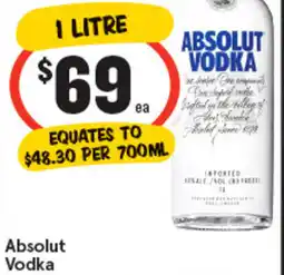 IGA Absolut Vodka offer